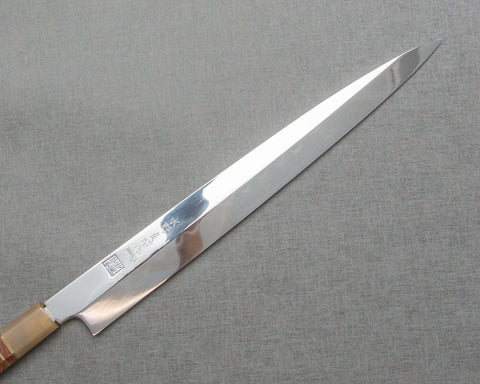 Akiharu Mizuno "Tantetsu Goma" Aogami #2 Mizu-Honyaki DX Full Mirror Ripple 330mm Yanagiba