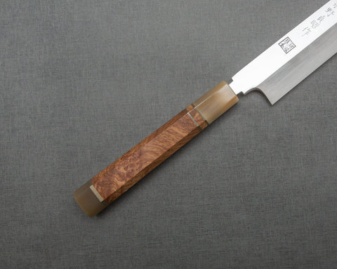 Akiharu Mizuno "Tantetsu Goma" Shirogami #2 Honyaki Double-Side Mirror Ripple 360mm Yanagiba