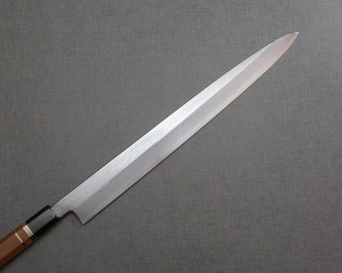 Nakakawa Aogami #1 大馬士革 330 毫米柳葉,帶 Lignum Vitae 手柄和 Saya