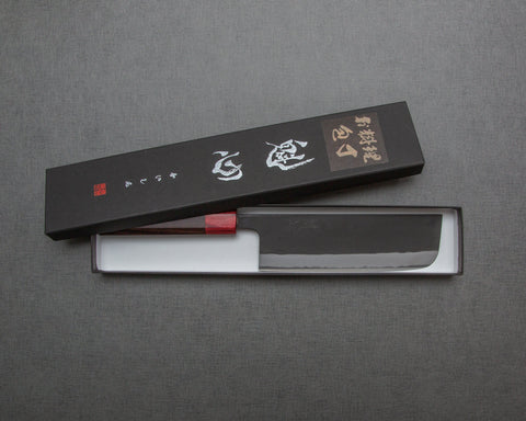 Kaishin Shirogami #2 Kurouchi 165mm Nakiri with Rosewood Handle