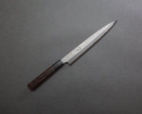 Nigara "Anmon" Aogami #2 Kurosome Damascus 240mm Yanagiba