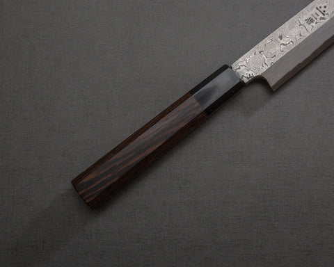 Nigara "Anmon" Aogami #2 Kurosome Damascus 240mm Yanagiba