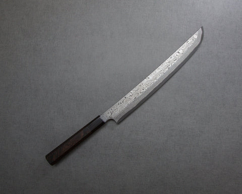 Nigara "Anmon" Aogami #2 Kurosome Damascus 300mm Sakimaru Takohiki