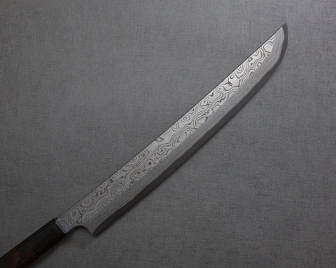 Nigara "Anmon" Aogami #2 Kurosome Damascus 300mm Sakimaru Takohiki