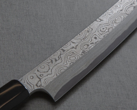 Nigara "Anmon" Aogami #2 Kurosome Damascus 300mm Sakimaru Takohiki