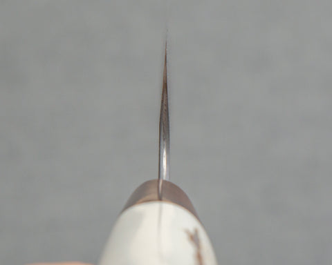 Nigara Aogami Super Matt Migaki Tsuchime 210mm Kiritsuke Gyuto with White Antler Handle