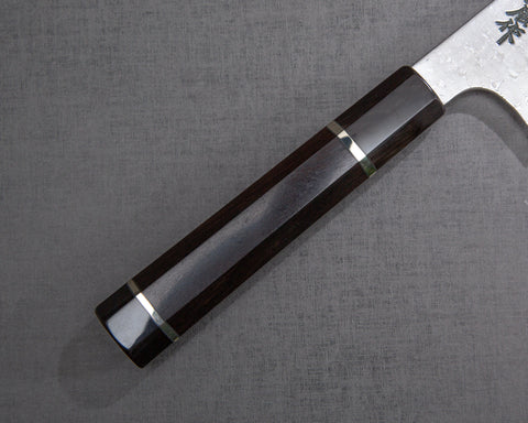 Nigara "Anmon" SRS-13 Blasting Damascus 240mm Gyuto with Premium Ebony Double-Ginmaki Handle