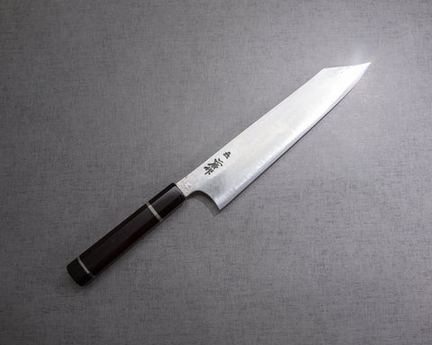 Nigara「Anmon」SRS13 爆破大馬士革 240 毫米 Kiritsuke Gyuto 配高級烏木雙銀卷手柄