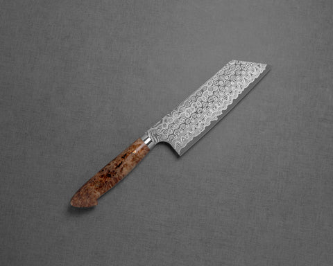 Nigara "Anmon" R2/SG2 49 Layers Kurosome Damascus Kiritsuke Nakiri with Maplewood Handle