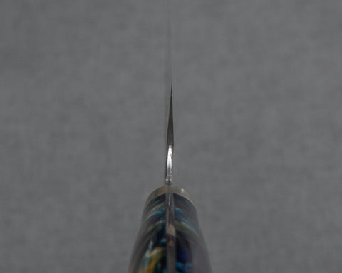 Nigara R2/SG2 Tsuchime Kurouchi 210mm Gyuto with Polished Azurite Malachite Acrylic Handle