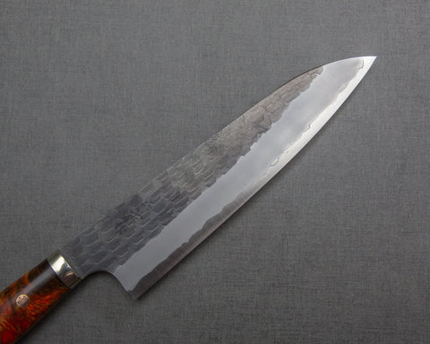 Nigara R2/SG2 Tsuchime Kurouchi 210mm Gyuto with Polished Lava Acrylic Handle