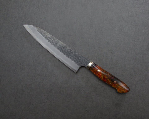 Nigara R2/SG2 Tsuchime Kurouchi 210mm Gyuto with Polished Lava Acrylic Handle