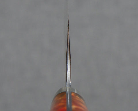 Nigara R2/SG2 Tsuchime Kurouchi 210mm Gyuto with Polished Maroon Amber Acrylic Handle