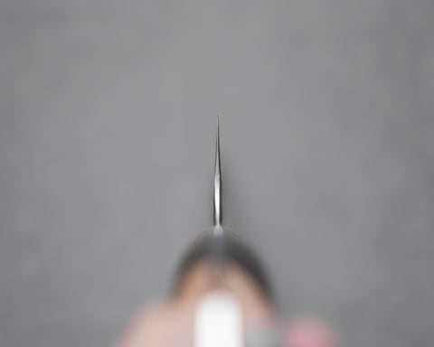 Nigara R2/SG2 Tsuchime Kurouchi 210mm Gyuto with Stabilized Wood / Polished Tigereye Acrylic Handle