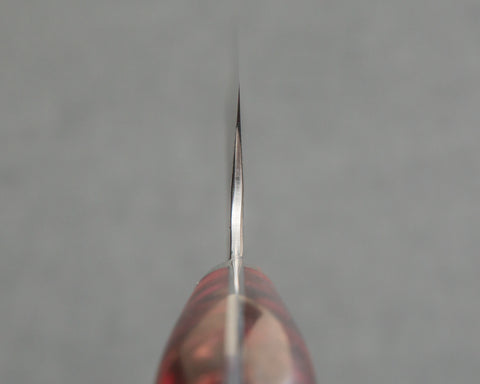 Nigara R2/SG2 Tsuchime Kurouchi 210mm Gyuto with Polished Red Lava Acrylic Handle
