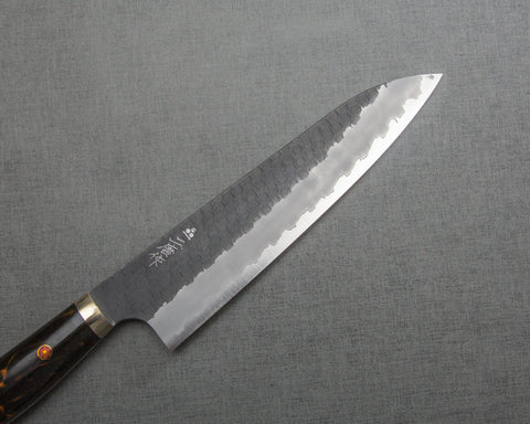 Nigara R2/SG2 Tsuchime Kurouchi 210mm Gyuto with Polished Tigereye Acrylic Handle