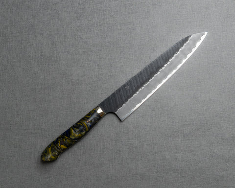 Nigara R2/SG2 Tsuchime Kurouchi 240mm Gyuto with Polished Mysterious Forest Acrylic Handle