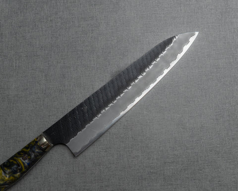 Nigara R2/SG2 Tsuchime Kurouchi 240mm Gyuto with Polished Mysterious Forest Acrylic Handle