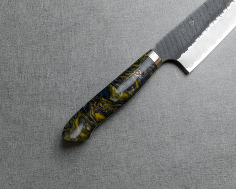 Nigara R2/SG2 Tsuchime Kurouchi 240mm Gyuto with Polished Mysterious Forest Acrylic Handle