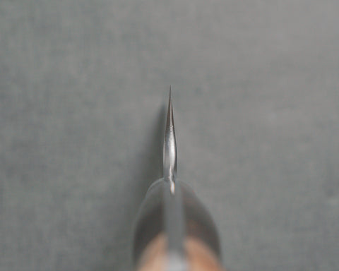 Nigara R2/SG2 Kurouchi Tsuchime 155mm Honesuki with Stabilized Wood / Polished Tigereye Acrylic Handle