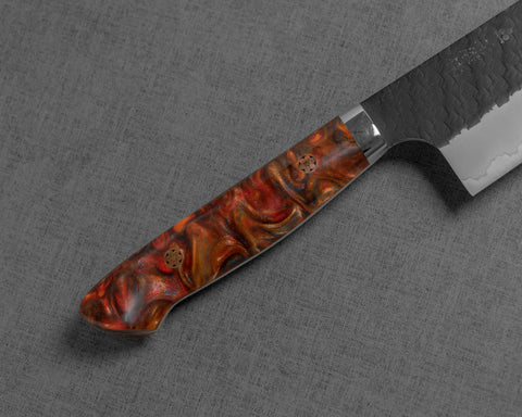 Nigara R2/SG2 Tsuchime Kurouchi 165mm Kiritsuke Nakiri with Polished Lava Acrylic Handle
