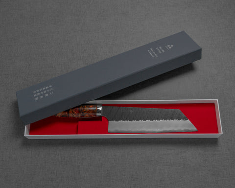 Nigara R2/SG2 Tsuchime Kurouchi 165mm Kiritsuke Nakiri with Polished Lava Acrylic Handle