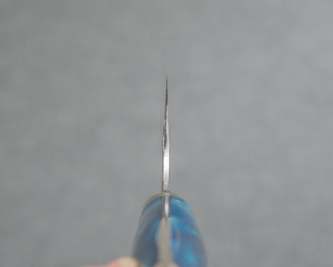 Nigara R2/SG2 Tsuchime Kurouchi 165mm Kiritsuke Nakiri with Stabilized Wood / Polished Ocean Blue Acrylic Handle