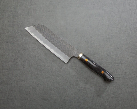 Nigara R2/SG2 Tsuchime Kurouchi 165mm Kiritsuke Nakiri with Polished Black Marquina Acrylic Handle