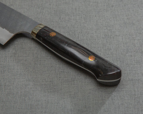 Nigara R2/SG2 Tsuchime Kurouchi 165mm Kiritsuke Nakiri with Polished Black Marquina Acrylic Handle