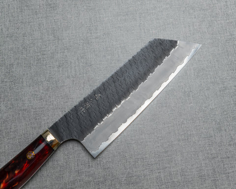 Nigara R2/SG2 Tsuchime Kurouchi 165mm Kiritsuke Nakiri with Polished Maroon Acrylic Handle
