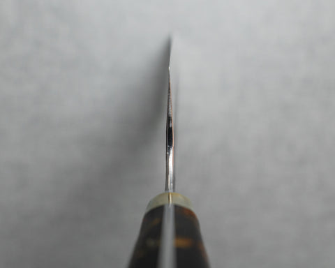 Nigara R2/SG2 Tsuchime Kurouchi 165mm Kiritsuke Nakiri with Stabilized Wood / Polished Tigereye Acrylic Handle