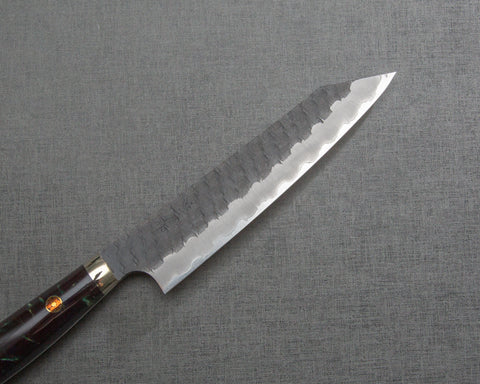 Nigara R2/SG2 Tsuchime Kurouchi 135mm Kiritsuke Petty with Polished Bronzite Acrylic Handle