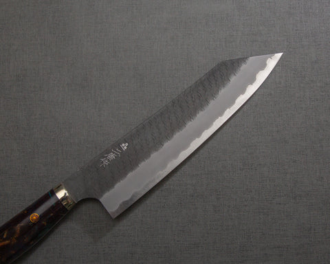 Nigara R2/SG2 Tsuchime Kurouchi 210mm Kiritsuke Gyuto with Polished Aurora Acrylic Handle