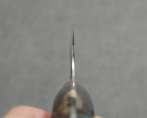 Nigara R2/SG2 Tsuchime Kurouchi 210mm Kiritsuke Gyuto with Polished Aurora Acrylic Handle