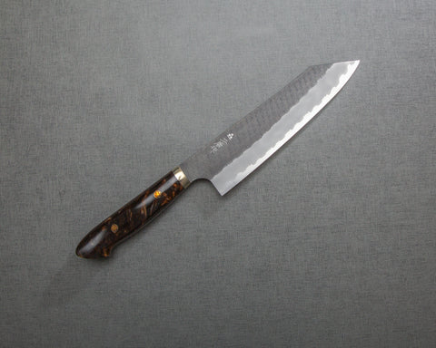 Nigara R2/SG2 Tsuchime Kurouchi 210mm Kiritsuke Gyuto with Polished Tigereye Acrylic Handle