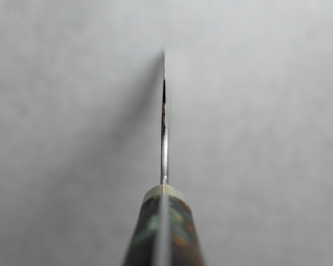 Nigara R2/SG2 Tsuchime Kurouchi 240mm Kiritsuke Gyuto with Polished Twilight Blue and Bronzite Acrylic Handle