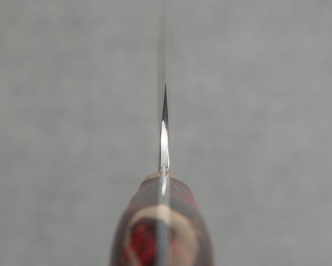 Nigara R2/SG2 Tsuchime Kurouchi 255mm Kiritsuke Sujihiki with Polished Bronzite and Red Lava Acrylic Handle
