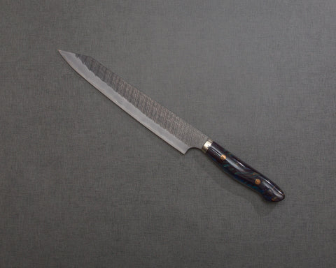 Nigara R2/SG2 Tsuchime Kurouchi 255mm Kiritsuke Sujihiki with Polished Twilight Blue Acrylic Handle