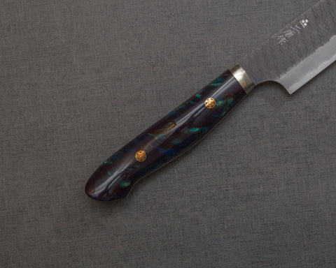 Nigara R2/SG2 Tsuchime Kurouchi 255mm Kiritsuke Sujihiki with Polished Twilight Blue Acrylic Handle