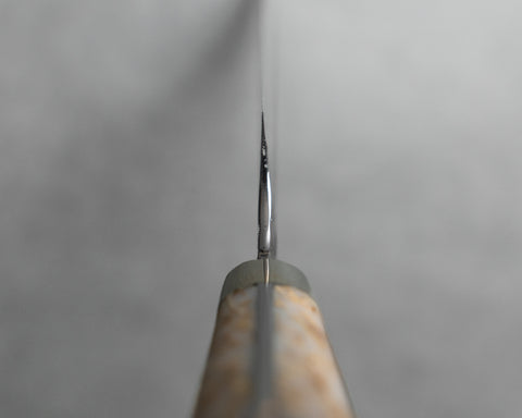 Nigara R2/SG2 Tsuchime Kurouchi 255mm Kiritsuke Sujihiki with Polished Milky Wheat Acrylic Handle