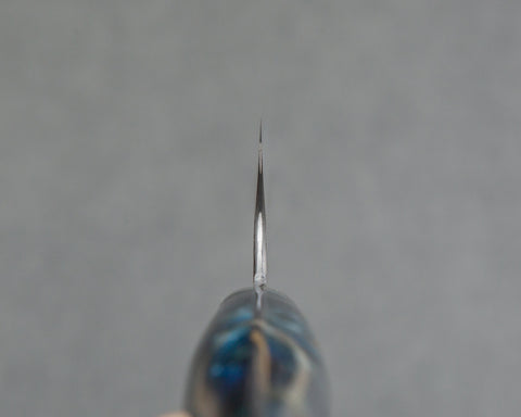 Nigara R2/SG2 Matt Migaki Tsuchime 210mm Gyuto with Polished Twilight Blue Acrylic Handle