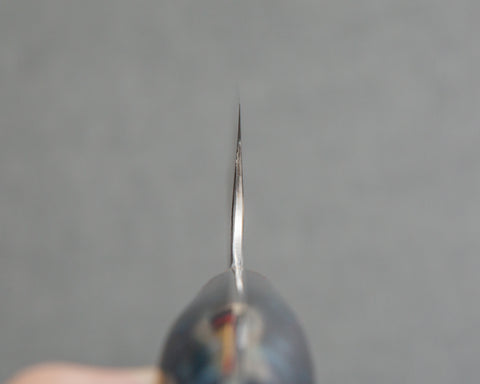 Nigara R2/SG2 Matt Migaki Tsuchime 210mm Gyuto with Polished Twilight Blue Acrylic Handle