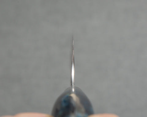 Nigara R2/SG2 Matt Migaki Tsuchime 240mm Gyuto with Polished Twilight Blue Acrylic Handle