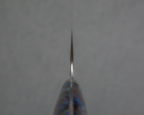 Nigara R2/SG2 Matt Migaki Tsuchime 165mm Kiritsuke Nakiri with Polished Flowing Blue River Acrylic Handle