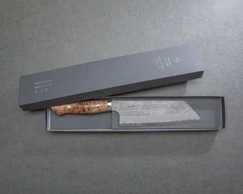 Nigara R2/SG2 Matt Migaki Tsuchime 165mm Kiritsuke Nakiri with Stabilized Wood Handle