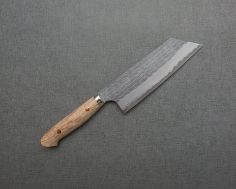 Nigara R2/SG2 Matt Migaki Tsuchime 165mm Kiritsuke Nakiri with Stabilized Wood Handle