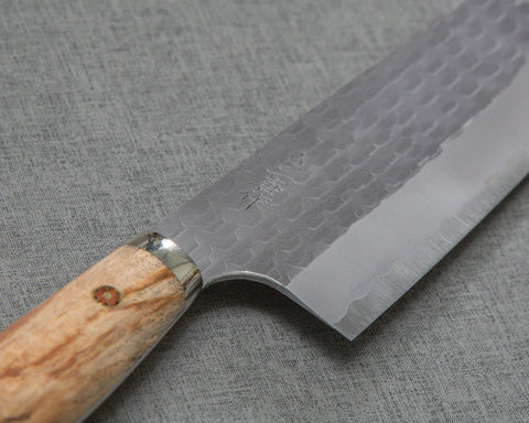 Nigara R2/SG2 Matt Migaki Tsuchime 165mm Kiritsuke Nakiri with Stabilized Wood Handle