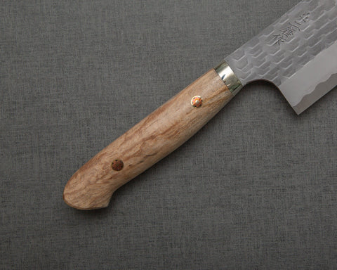 Nigara R2/SG2 Matt Migaki Tsuchime 165mm Kiritsuke Nakiri with Stabilized Wood Handle