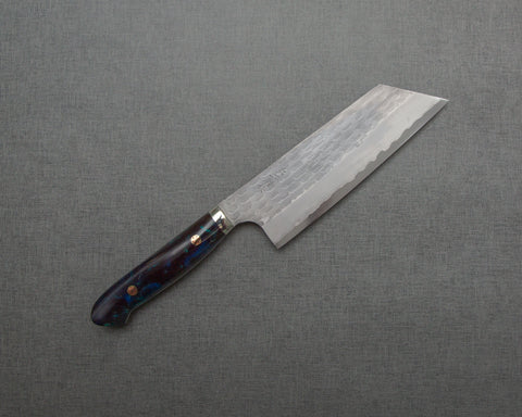 Nigara R2/SG2 Matt Migaki Tsuchime 165mm Kiritsuke Nakiri with Polished Scorodite Acrylic Handle