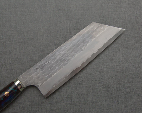 Nigara R2/SG2 Matt Migaki Tsuchime 165mm Kiritsuke Nakiri with Polished Scorodite Acrylic Handle